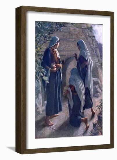 The Woman at the Sepulchre (Colour Litho)-Harold Copping-Framed Giclee Print