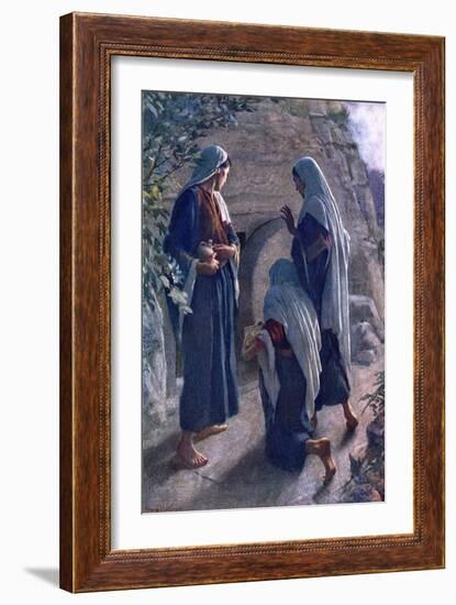 The Woman at the Sepulchre (Colour Litho)-Harold Copping-Framed Giclee Print