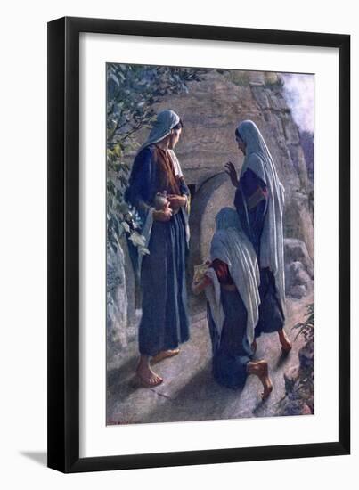 The Woman at the Sepulchre (Colour Litho)-Harold Copping-Framed Giclee Print