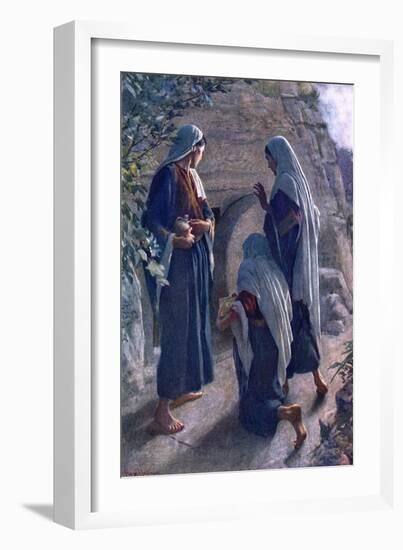 The Woman at the Sepulchre (Colour Litho)-Harold Copping-Framed Giclee Print