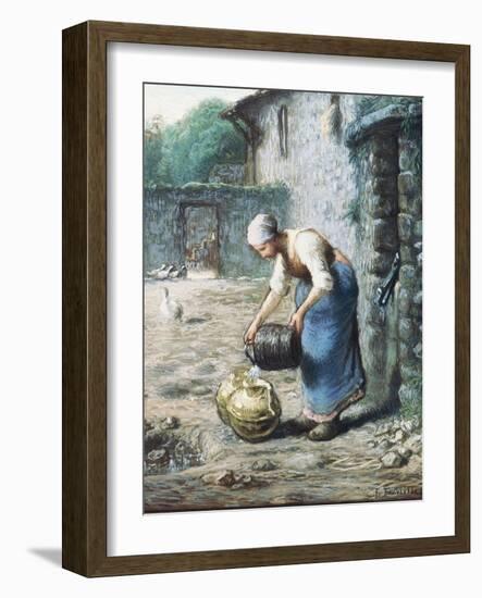 The Woman at the Well, C.1866-Jean-François Millet-Framed Giclee Print