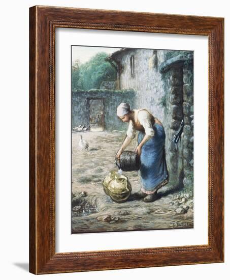 The Woman at the Well, C.1866-Jean-François Millet-Framed Giclee Print