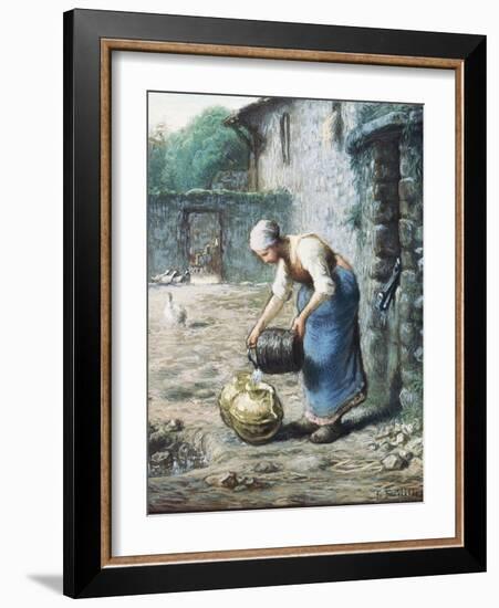 The Woman at the Well, C.1866-Jean-François Millet-Framed Giclee Print