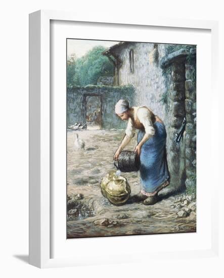 The Woman at the Well, C.1866-Jean-François Millet-Framed Giclee Print