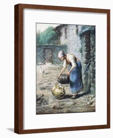 The Woman at the Well, C.1866-Jean-François Millet-Framed Giclee Print