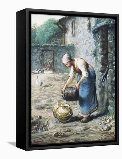 The Woman at the Well, C.1866-Jean-François Millet-Framed Premier Image Canvas