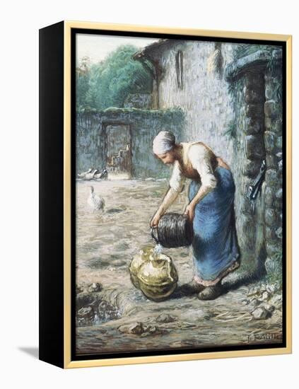 The Woman at the Well, C.1866-Jean-François Millet-Framed Premier Image Canvas