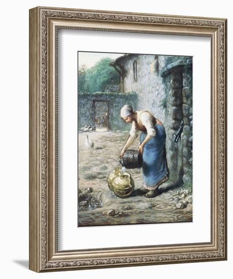 The Woman at the Well, C.1866-Jean-François Millet-Framed Giclee Print