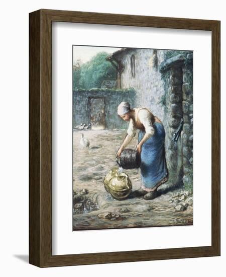 The Woman at the Well, C.1866-Jean-François Millet-Framed Giclee Print