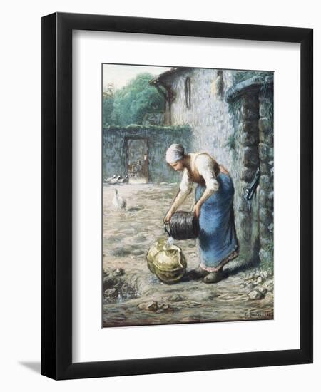 The Woman at the Well, C.1866-Jean-François Millet-Framed Giclee Print