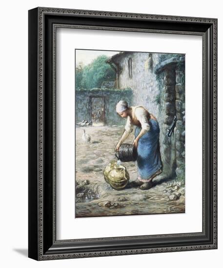 The Woman at the Well, C.1866-Jean-François Millet-Framed Giclee Print