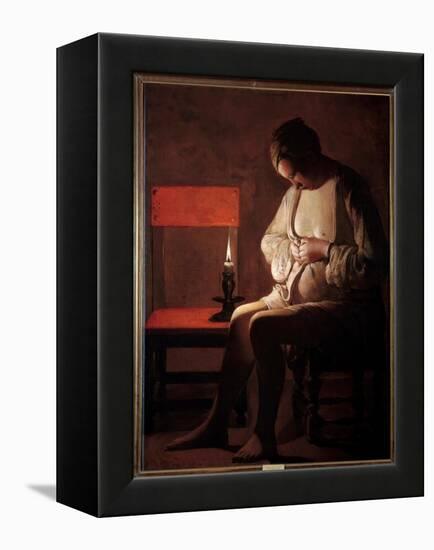 The Woman Has the Chip. Painting by Georges De La Tour (1593-1652), 17Th Century. Oil on Canvas. Di-Georges De La Tour-Framed Premier Image Canvas