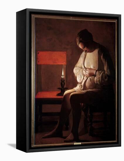 The Woman Has the Chip. Painting by Georges De La Tour (1593-1652), 17Th Century. Oil on Canvas. Di-Georges De La Tour-Framed Premier Image Canvas