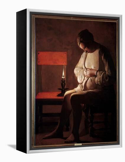 The Woman Has the Chip. Painting by Georges De La Tour (1593-1652), 17Th Century. Oil on Canvas. Di-Georges De La Tour-Framed Premier Image Canvas