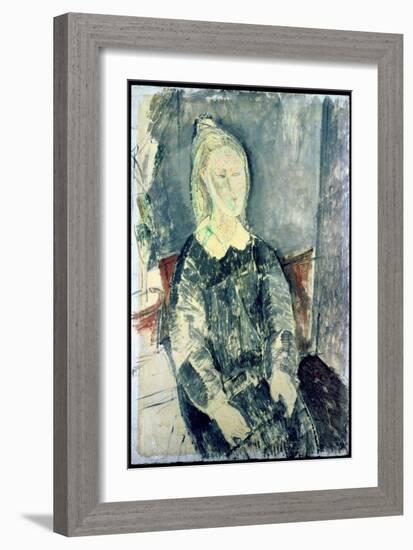 The Woman in Blue-Amedeo Modigliani-Framed Giclee Print