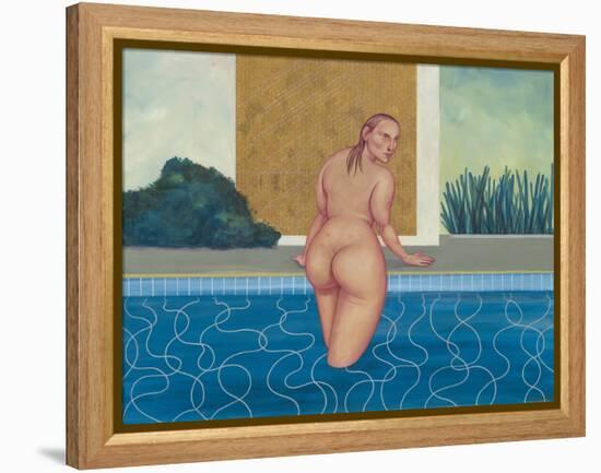 The Woman in the Pool, 2016 (Acrylic Paint on Illustration Board)-Anita Kunz-Framed Premier Image Canvas