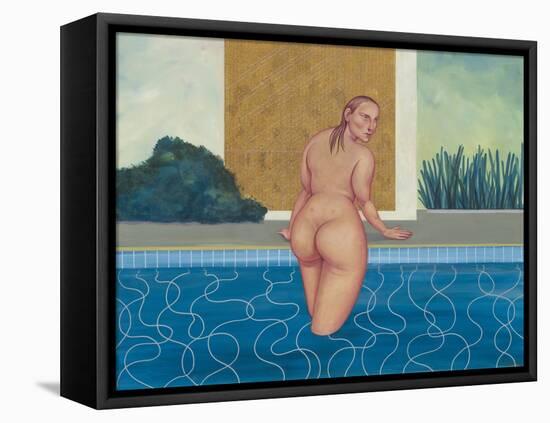 The Woman in the Pool, 2016 (Acrylic Paint on Illustration Board)-Anita Kunz-Framed Premier Image Canvas