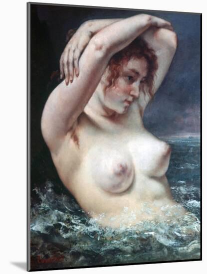 The Woman in the Waves, 1868-Gustave Courbet-Mounted Giclee Print