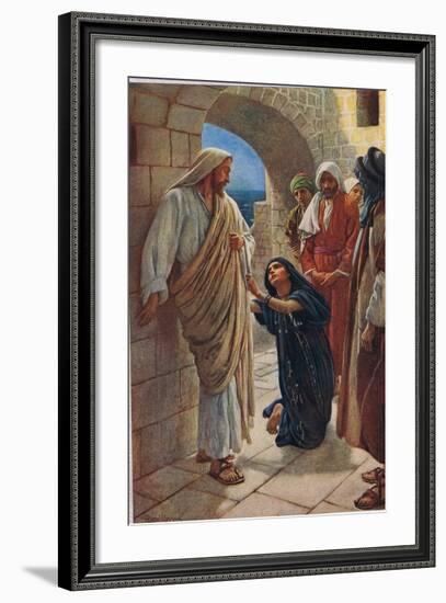 The Woman of Canaan, Illustration from 'Women of the Bible', Published by the Religious Tract…-Harold Copping-Framed Giclee Print