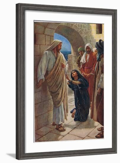 The Woman of Canaan, Illustration from 'Women of the Bible', Published by the Religious Tract…-Harold Copping-Framed Giclee Print