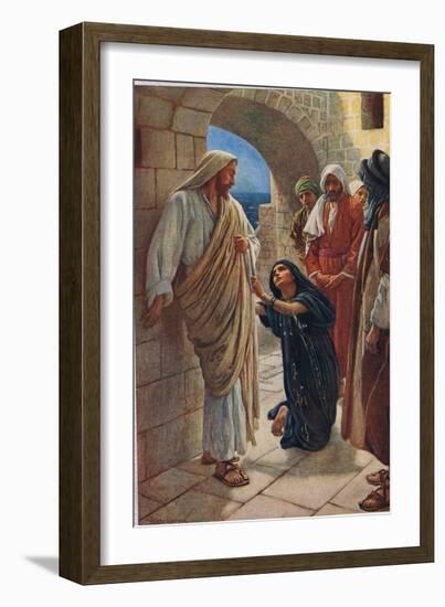 The Woman of Canaan, Illustration from 'Women of the Bible', Published by the Religious Tract…-Harold Copping-Framed Giclee Print