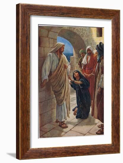 The Woman of Canaan, Illustration from 'Women of the Bible', Published by the Religious Tract…-Harold Copping-Framed Giclee Print