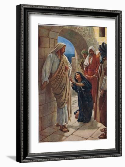 The Woman of Canaan, Illustration from 'Women of the Bible', Published by the Religious Tract…-Harold Copping-Framed Giclee Print