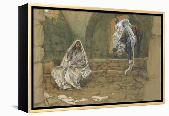 The Woman of Samaria at the Well from 'The Life of Our Lord Jesus Christ'-James Jacques Joseph Tissot-Framed Premier Image Canvas