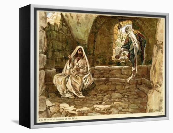 The Woman of Samaria at the Well - St John - Bible-James Jacques Joseph Tissot-Framed Premier Image Canvas