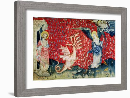 The Woman Receiving Wings to Flee the Dragon, No.37 from "The Apocalypse of Angers," 1373-87-Nicolas Bataille-Framed Giclee Print