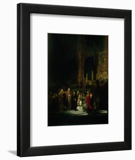 The Woman Taken in Adultery, 1644-Rembrandt van Rijn-Framed Premium Giclee Print