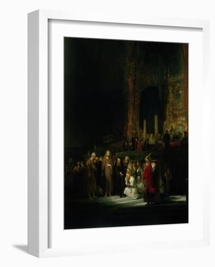 The Woman Taken in Adultery, 1644-Rembrandt van Rijn-Framed Giclee Print