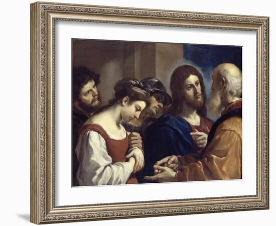 The Woman Taken in Adultery, C.1621-Guercino (Giovanni Francesco Barbieri)-Framed Giclee Print