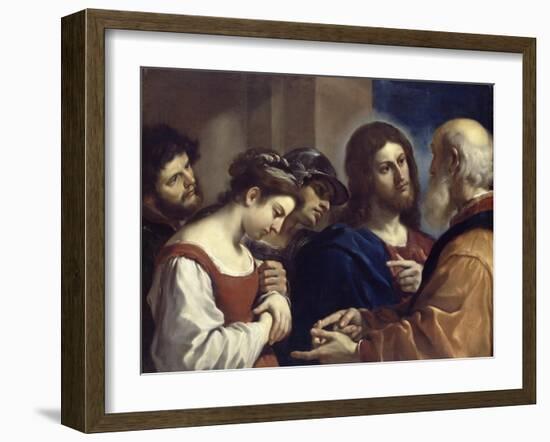 The Woman Taken in Adultery, C.1621-Guercino (Giovanni Francesco Barbieri)-Framed Giclee Print