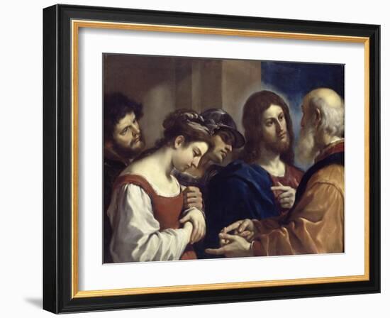 The Woman Taken in Adultery, C.1621-Guercino (Giovanni Francesco Barbieri)-Framed Giclee Print