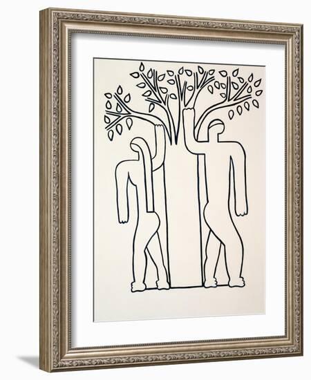 The woman,the man,the tree, 2001,(oil on linen)-Cristina Rodriguez-Framed Giclee Print