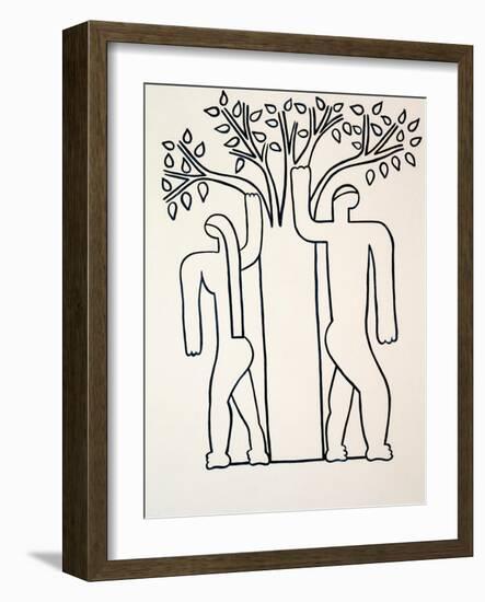 The woman,the man,the tree, 2001,(oil on linen)-Cristina Rodriguez-Framed Giclee Print