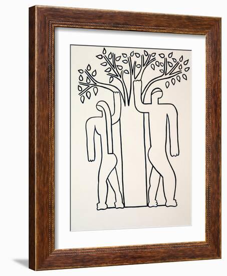 The woman,the man,the tree, 2001,(oil on linen)-Cristina Rodriguez-Framed Giclee Print