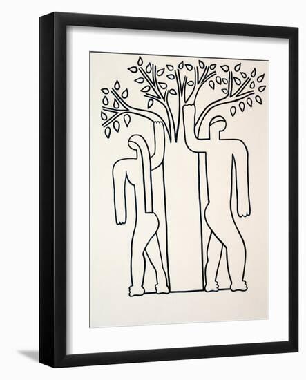 The woman,the man,the tree, 2001,(oil on linen)-Cristina Rodriguez-Framed Giclee Print