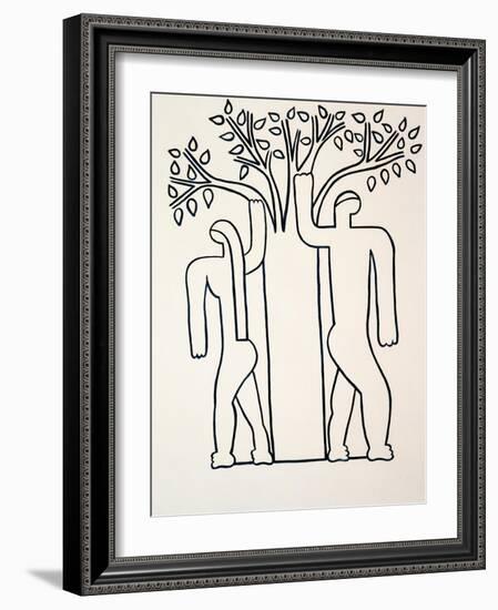 The woman,the man,the tree, 2001,(oil on linen)-Cristina Rodriguez-Framed Giclee Print