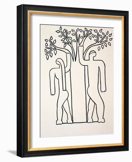 The woman,the man,the tree, 2001,(oil on linen)-Cristina Rodriguez-Framed Giclee Print