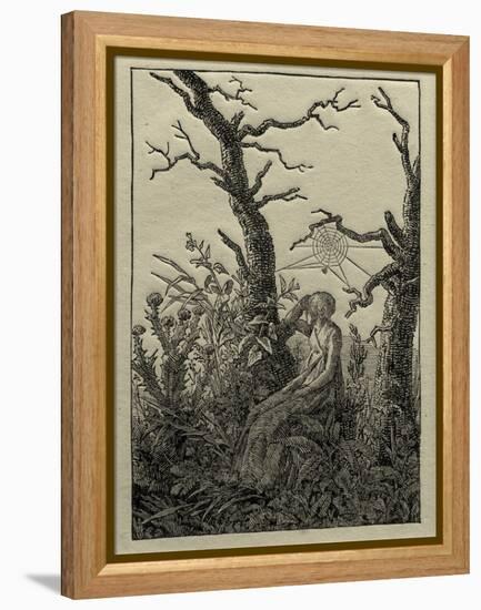 The Woman with the Cobweb Between Bare Trees-Caspar David Friedrich-Framed Premier Image Canvas