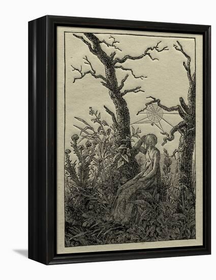 The Woman with the Cobweb Between Bare Trees-Caspar David Friedrich-Framed Premier Image Canvas