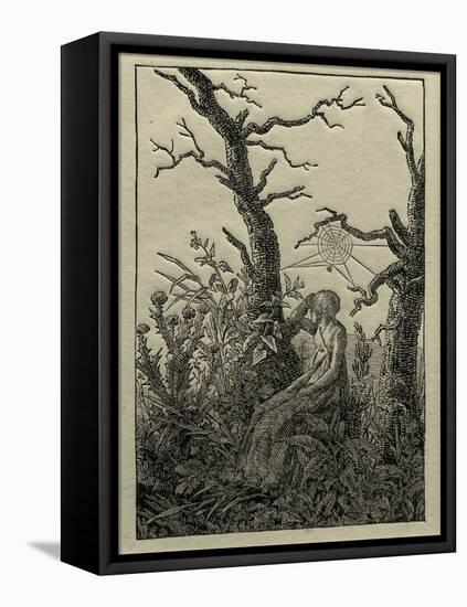 The Woman with the Cobweb Between Bare Trees-Caspar David Friedrich-Framed Premier Image Canvas
