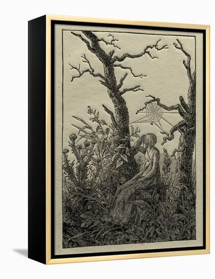 The Woman with the Cobweb Between Bare Trees-Caspar David Friedrich-Framed Premier Image Canvas