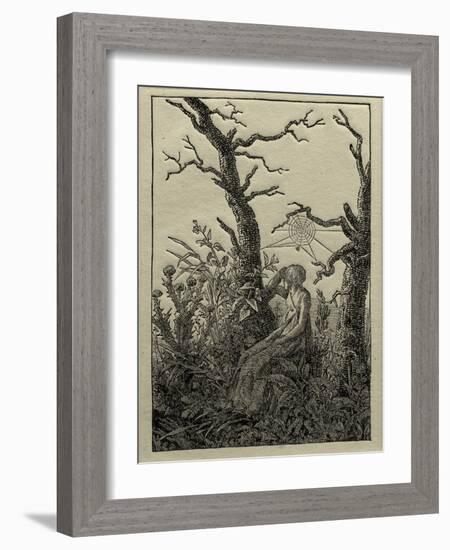 The Woman with the Cobweb Between Bare Trees-Caspar David Friedrich-Framed Giclee Print