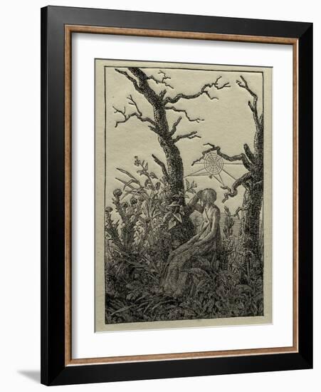 The Woman with the Cobweb Between Bare Trees-Caspar David Friedrich-Framed Giclee Print