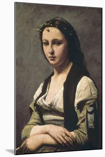 The Woman with the Pearl (La Femme a La Perle)-Jean-Baptiste-Camille Corot-Mounted Art Print