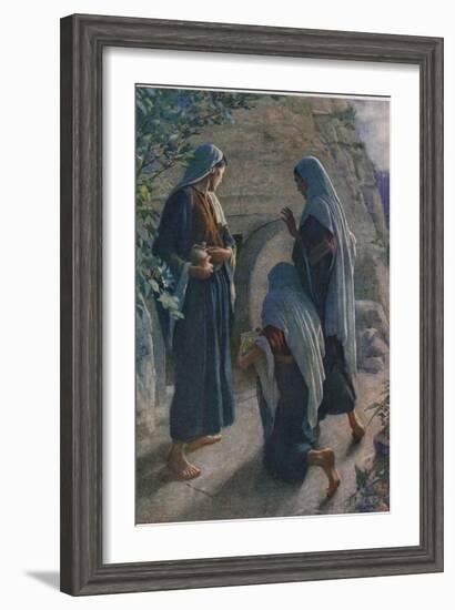 The Women at the Sepulchre, Illustration from 'Women of the Bible', Published by the Religious…-Harold Copping-Framed Giclee Print