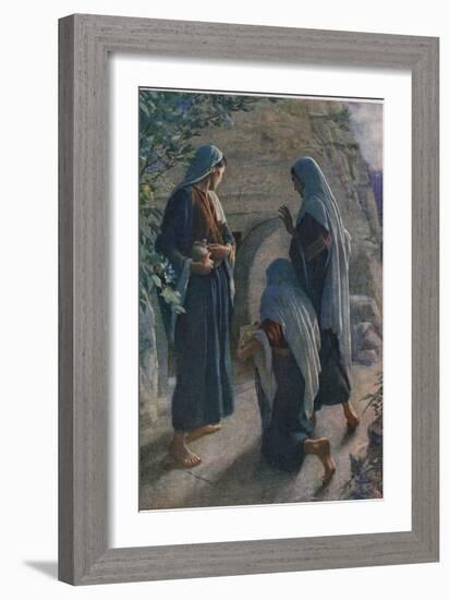 The Women at the Sepulchre, Illustration from 'Women of the Bible', Published by the Religious…-Harold Copping-Framed Giclee Print